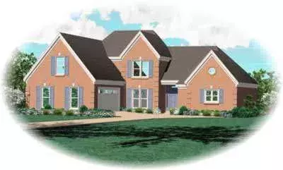 European house plans 6-574 - front exterior, 2,300 sq ft, 3 bed, 2 bath house plans | Monster House Plans