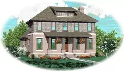 Bungalow house plans 6-672 - front exterior, 2,864 sq ft, 3 bed, 3 bath house plans | Monster House Plans