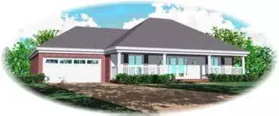 Country house plans 6-795 - front exterior, 2,048 sq ft, 3 bed, 2 bath house plans | Monster House Plans