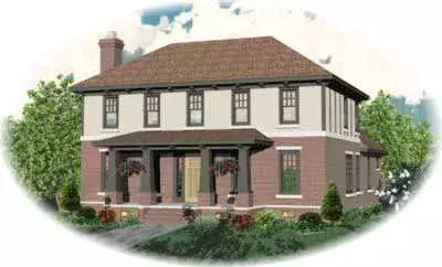 Early American house plans 6-822 - front exterior, 3,115 sq ft, 3 bed, 2 bath house plans | Monster House Plans