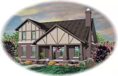 Tudor house plans 6-868 - front exterior, 3,212 sq ft, 3 bed, 2 bath house plans | Monster House Plans