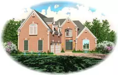 European house plans 6-876 - front exterior, 3,587 sq ft, 3 bed, 4 bath house plans | Monster House Plans
