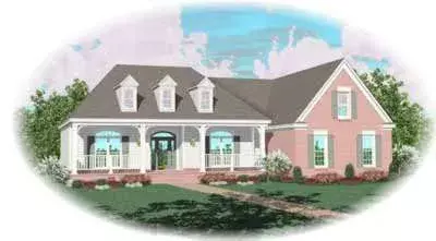 Southern house plans 6-884 - front exterior, 2,180 sq ft, 3 bed, 2 bath house plans | Monster House Plans