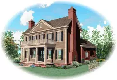 Southern Colonial house plans 6-886 - front exterior, 3,249 sq ft, 3 bed, 2 bath house plans | Monster House Plans