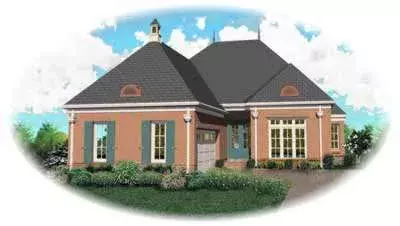 European house plans 6-923 - front exterior, 2,927 sq ft, 4 bed, 3 bath house plans | Monster House Plans