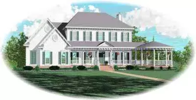 Southern Colonial house plans 6-951 - front exterior, 3,546 sq ft, 4 bed, 3 bath house plans | Monster House Plans