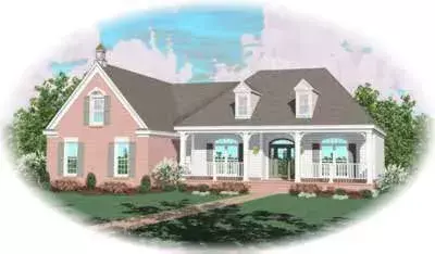 Southern house plans 6-954 - front exterior, 2,839 sq ft, 3 bed, 2 bath house plans | Monster House Plans