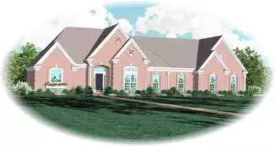 European house plans 6-987 - front exterior, 2,988 sq ft, 4 bed, 3 bath house plans | Monster House Plans