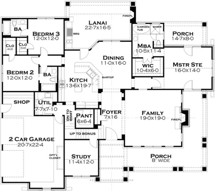 Main Floor Plan: 61-116