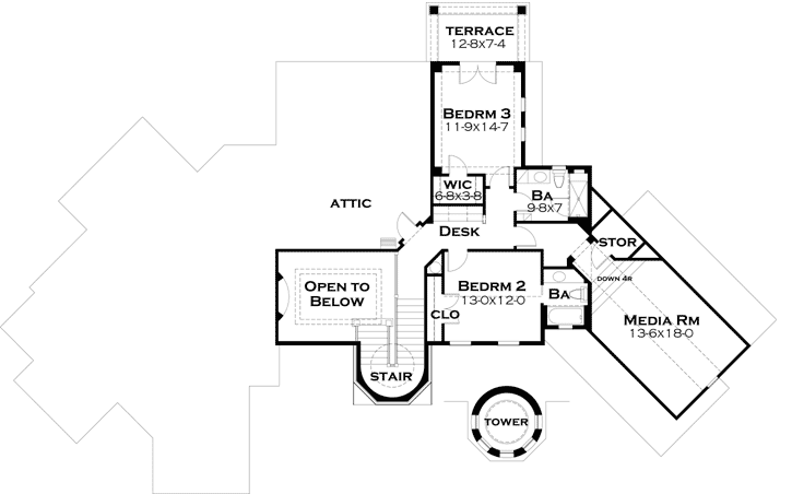 Upper/Second Floor Plan:61-122