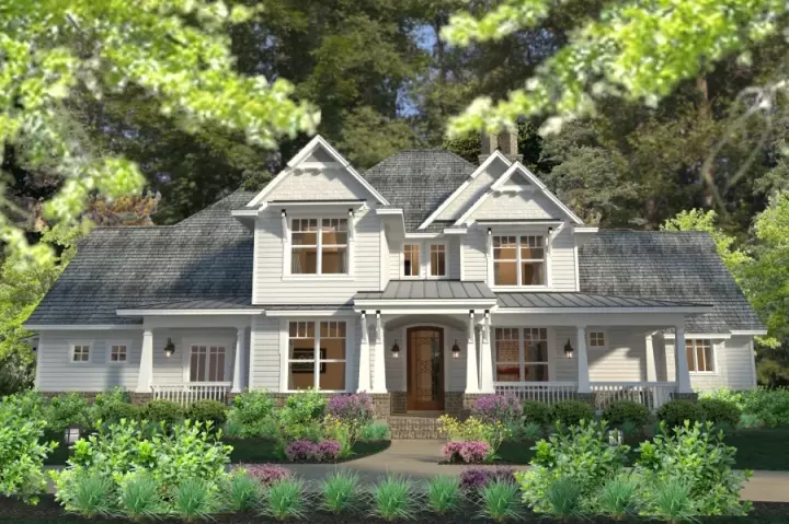 Modern Farmhouse house plans 61-123 - front exterior, 2,575 sq ft, 3 bed, 2 bath house plans | Monster House Plans