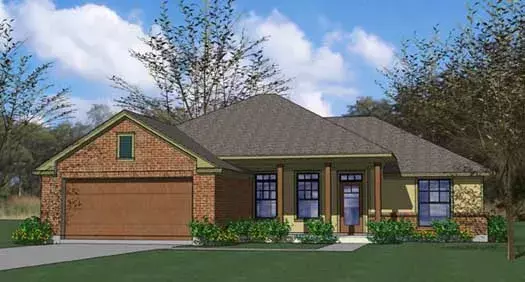 Traditional house plans 61-126 - front exterior, 1,329 sq ft, 3 bed, 2 bath house plans | Monster House Plans