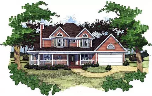 Country house plans 61-134 - front exterior, 1,761 sq ft, 3 bed, 2 bath house plans | Monster House Plans