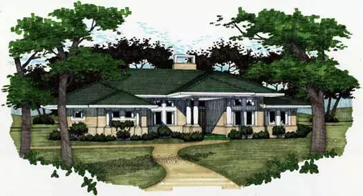 Contemporary house plans 61-137 - front exterior, 1,830 sq ft, 3 bed, 2 bath house plans | Monster House Plans