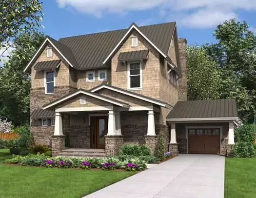 Craftsman house plans 61-155 - front exterior, 2,200 sq ft, 3 bed, 2 bath house plans | Monster House Plans