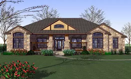 Mediterranean house plans 61-162 - front exterior, 2,471 sq ft, 3 bed, 2 bath house plans | Monster House Plans