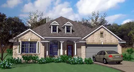 Traditional house plans 61-163 - front exterior, 2,519 sq ft, 3 bed, 2 bath house plans | Monster House Plans