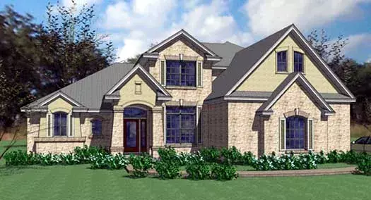 Mediterranean house plans 61-166 - front exterior, 2,549 sq ft, 4 bed, 2 bath house plans | Monster House Plans