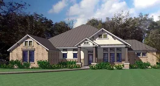 Traditional house plans 61-167 - front exterior, 2,695 sq ft, 3 bed, 2 bath house plans | Monster House Plans
