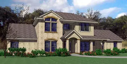 Traditional house plans 61-169 - front exterior, 2,811 sq ft, 3 bed, 2 bath house plans | Monster House Plans
