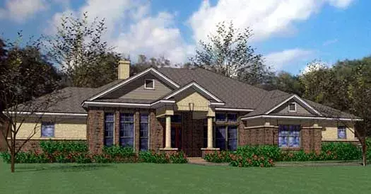Traditional house plans 61-171 - front exterior, 2,874 sq ft, 3 bed, 2 bath house plans | Monster House Plans