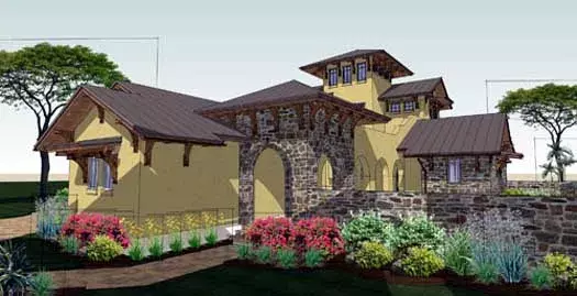 Tuscan house plans 61-172 - front exterior, 2,918 sq ft, 3 bed, 3 bath house plans | Monster House Plans