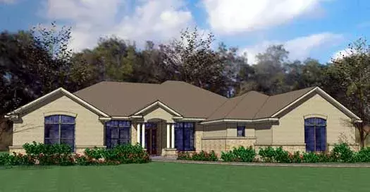 Traditional house plans 61-175 - front exterior, 2,995 sq ft, 4 bed, 3 bath house plans | Monster House Plans