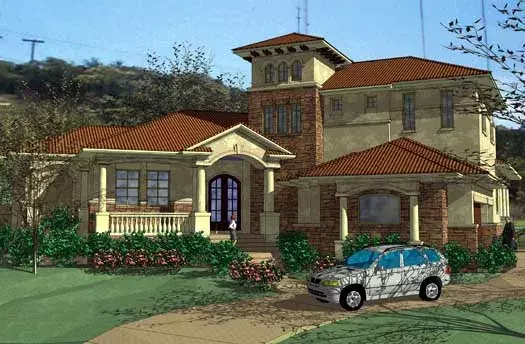 European house plans 61-183 - front exterior, 4,436 sq ft, 5 bed, 4 bath house plans | Monster House Plans