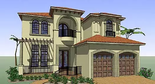 Mediterranean house plans 61-185 - front exterior, 4,802 sq ft, 4 bed, 5 bath house plans | Monster House Plans
