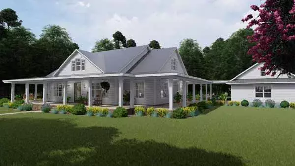 Modern Farmhouse house plans 61-203 - front exterior, 2,748 sq ft, 3 bed, 2 bath house plans | Monster House Plans
