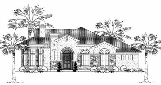 Mediterranean house plans 62-125 - front exterior, 2,771 sq ft, 3 bed, 3 bath house plans | Monster House Plans