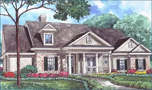 Southern house plans 62-126 - front exterior, 2,797 sq ft, 3 bed, 2 bath house plans | Monster House Plans
