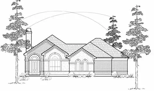 European house plans 62-142 - front exterior, 3,077 sq ft, 4 bed, 2 bath house plans | Monster House Plans