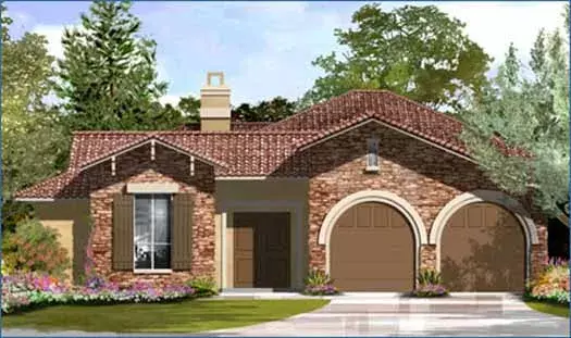 Spanish house plans 62-156 - front exterior, 3,238 sq ft, 3 bed, 2 bath house plans | Monster House Plans