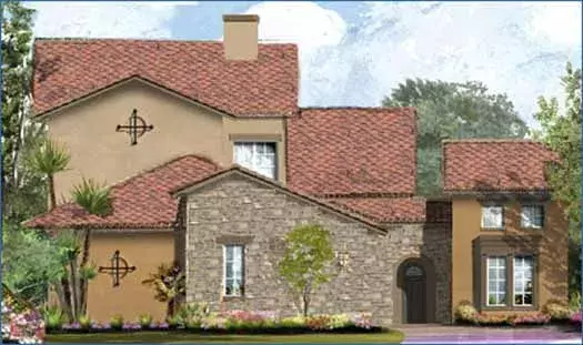 Spanish house plans 62-166 - front exterior, 3,287 sq ft, 3 bed, 3 bath house plans | Monster House Plans