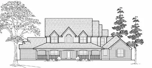 Farmhouse house plans 62-172 - front exterior, 3,358 sq ft, 4 bed, 3 bath house plans | Monster House Plans