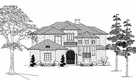 Spanish house plans 62-190 - front exterior, 3,485 sq ft, 4 bed, 3 bath house plans | Monster House Plans