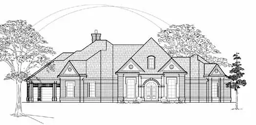 Traditional house plans 62-195 - front exterior, 3,556 sq ft, 4 bed, 4 bath house plans | Monster House Plans