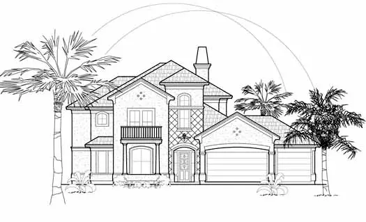 Spanish house plans 62-209 - front exterior, 3,632 sq ft, 4 bed, 3 bath house plans | Monster House Plans