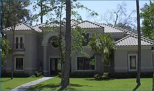 Mediterranean house plans 62-217 - front exterior, 3,671 sq ft, 3 bed, 3 bath house plans | Monster House Plans