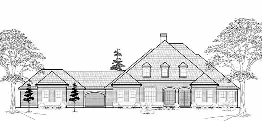 Country house plans 62-219 - front exterior, 3,676 sq ft, 4 bed, 4 bath house plans | Monster House Plans