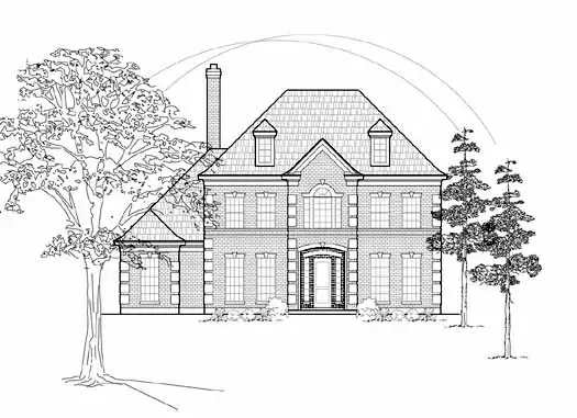 Southern Colonial house plans 62-232 - front exterior, 3,760 sq ft, 4 bed, 3 bath house plans | Monster House Plans