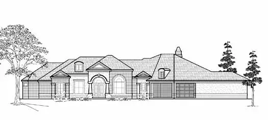 Traditional house plans 62-236 - front exterior, 3,771 sq ft, 4 bed, 3 bath house plans | Monster House Plans