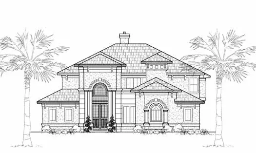 Mediterranean house plans 62-242 - front exterior, 3,816 sq ft, 4 bed, 3 bath house plans | Monster House Plans