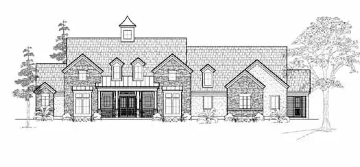 Country house plans 62-253 - front exterior, 3,892 sq ft, 4 bed, 3 bath house plans | Monster House Plans