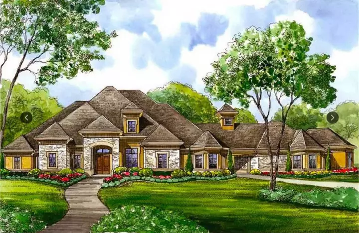 Traditional house plans 62-262 - front exterior, 3,929 sq ft, 4 bed, 3 bath house plans | Monster House Plans