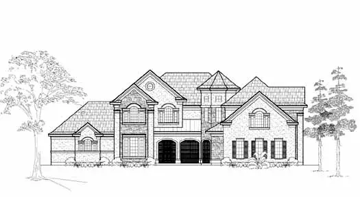 Traditional house plans 62-270 - front exterior, 3,986 sq ft, 5 bed, 4 bath house plans | Monster House Plans