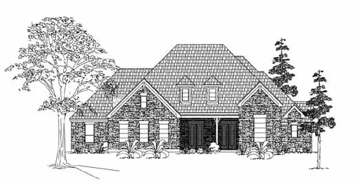 Traditional house plans 62-271 - front exterior, 3,996 sq ft, 4 bed, 4 bath house plans | Monster House Plans