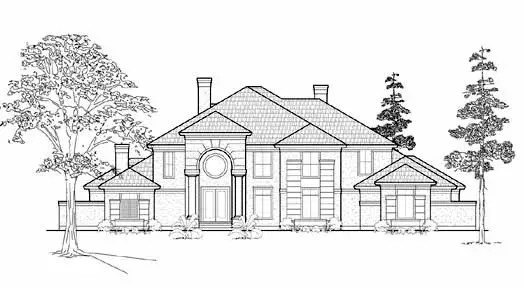 Mediterranean house plans 62-277 - front exterior, 4,024 sq ft, 4 bed, 4 bath house plans | Monster House Plans