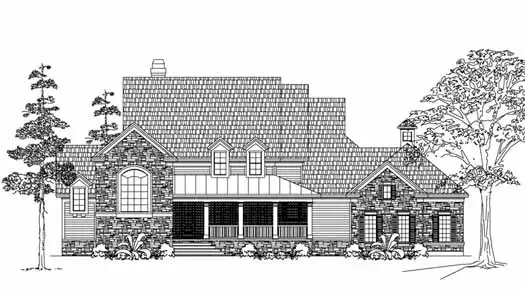 Farmhouse house plans 62-282 - front exterior, 4,076 sq ft, 4 bed, 4 bath house plans | Monster House Plans